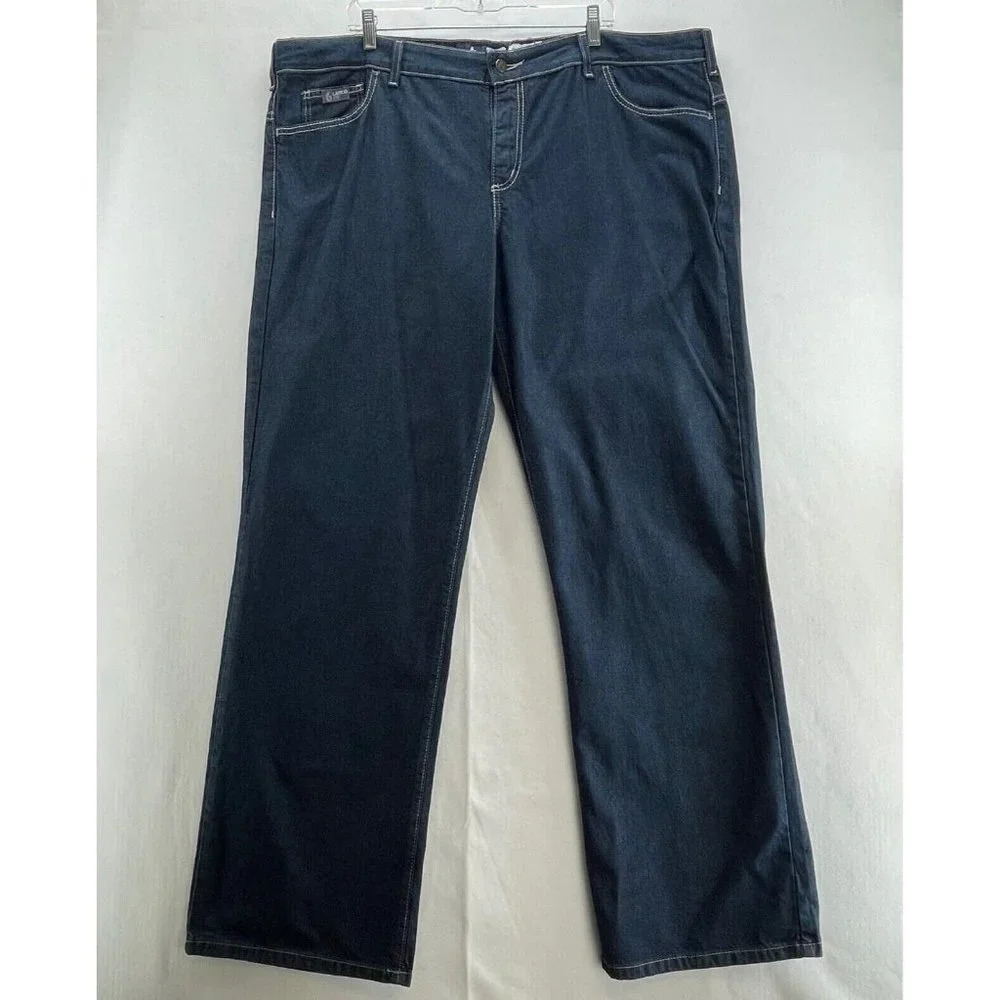 LAPCO FR Jeans Womens Size 24-Tall Fire Resistant Straight Leg Dark Washed Blue